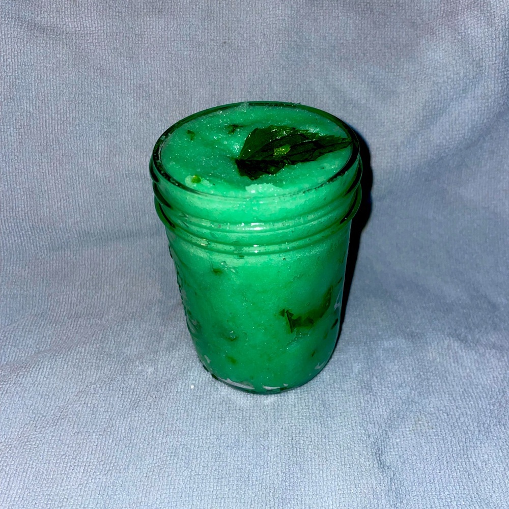 Homemade mint sugar body scrub